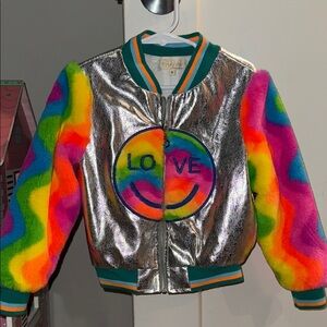 Girls Colorful Rainbow and Silver Jacket